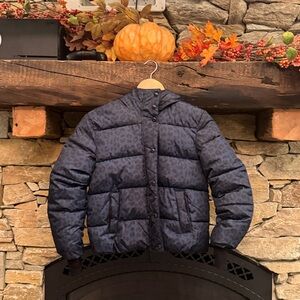 GAP Kids ColdControl Max Jacket. Blue leopard print. Barely worn.